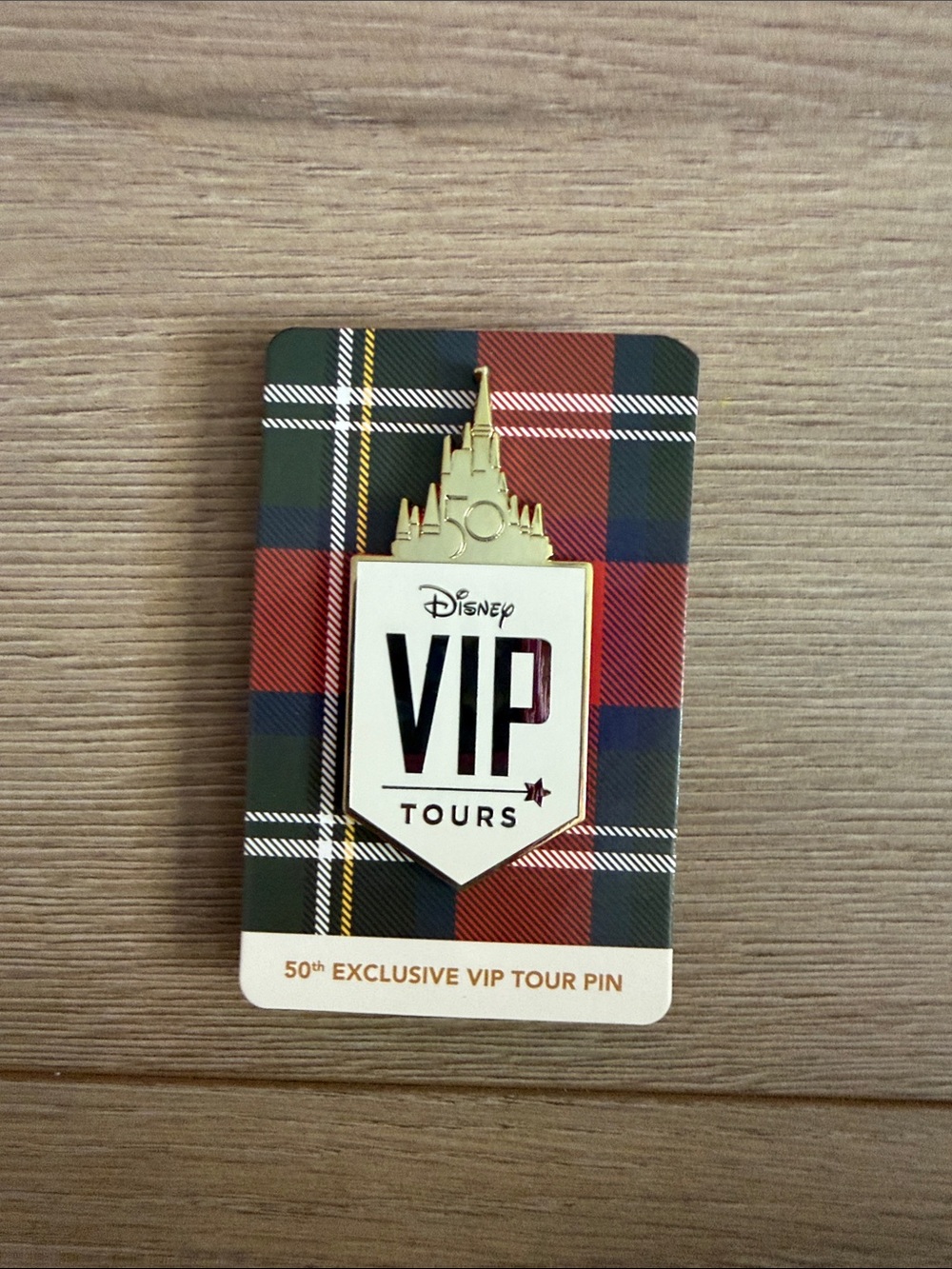 Disney VIP Tours Collectible Pin in Gold and White